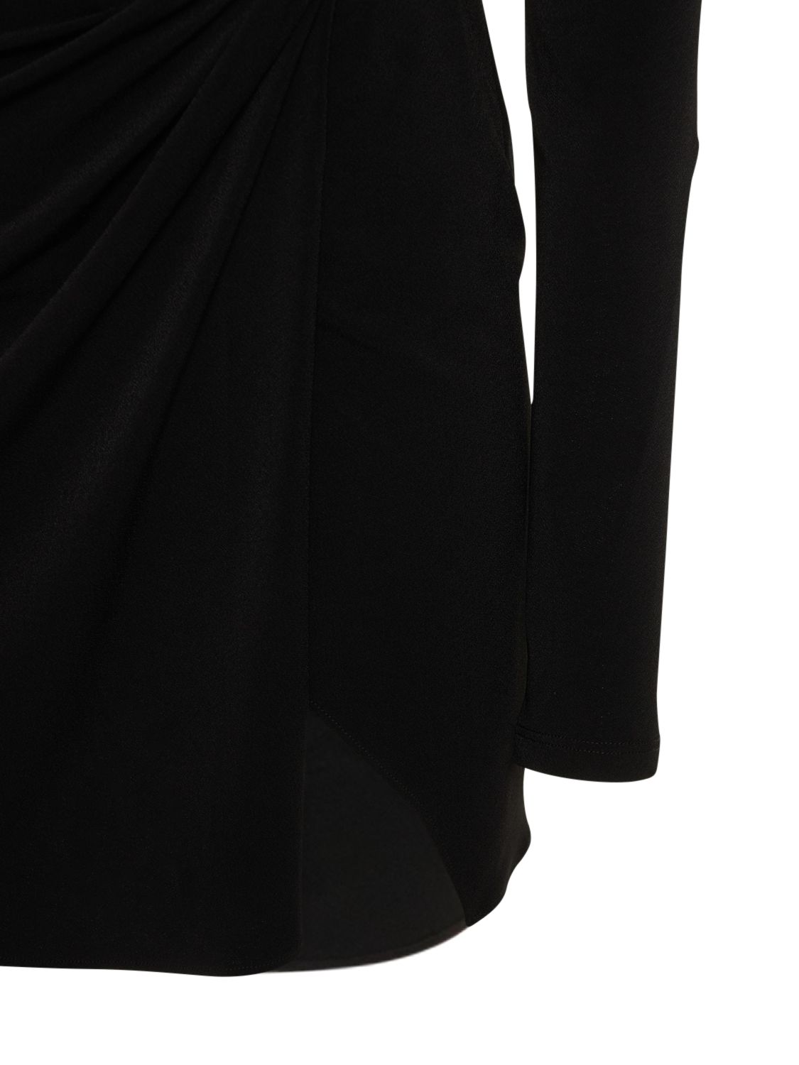 The Andamane Long-sleeve Asymmetric-design Dress In Black