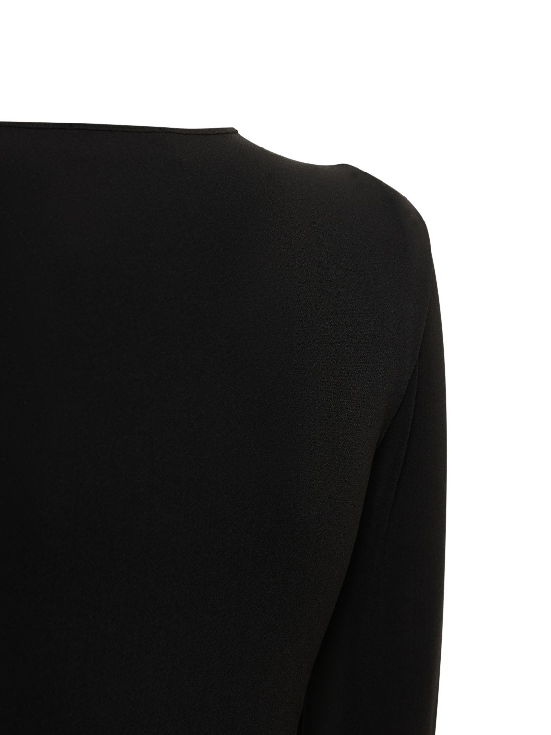 The Andamane Long-sleeve Asymmetric-design Dress In Black