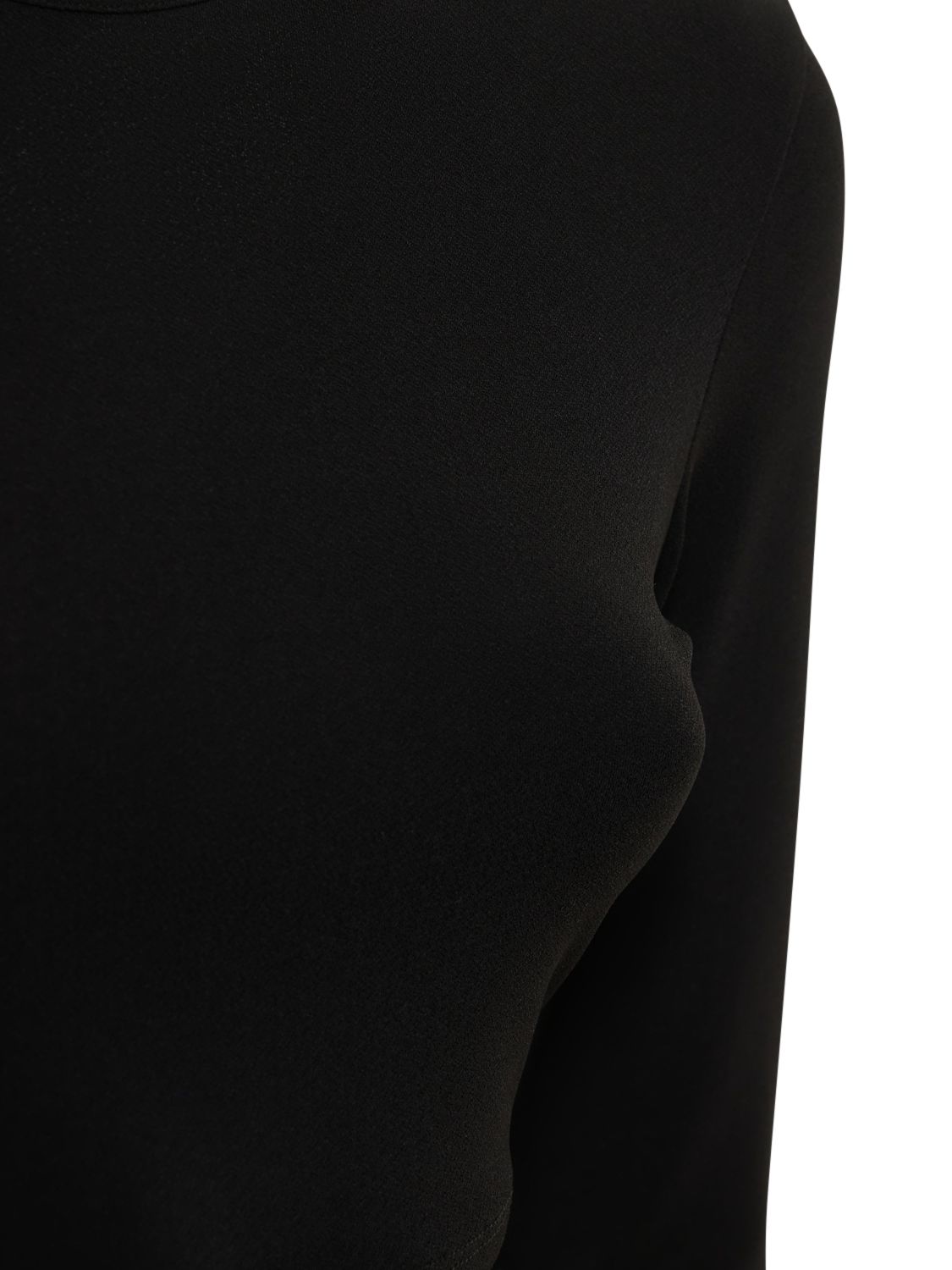 The Andamane Long-sleeve Asymmetric-design Dress In Black