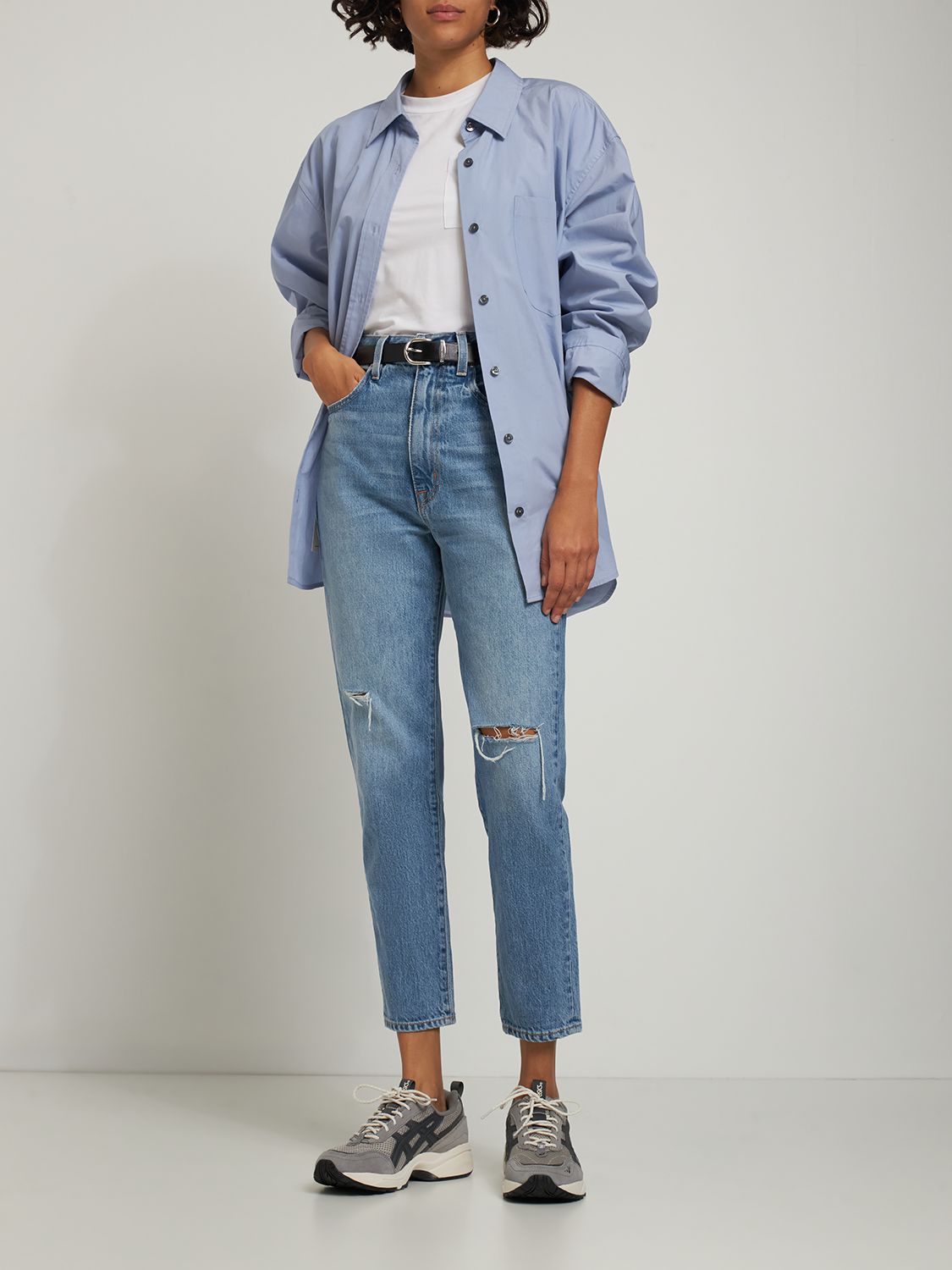 Shop Slvrlake Beatnick Ankle Straight Jeans In Light Blue