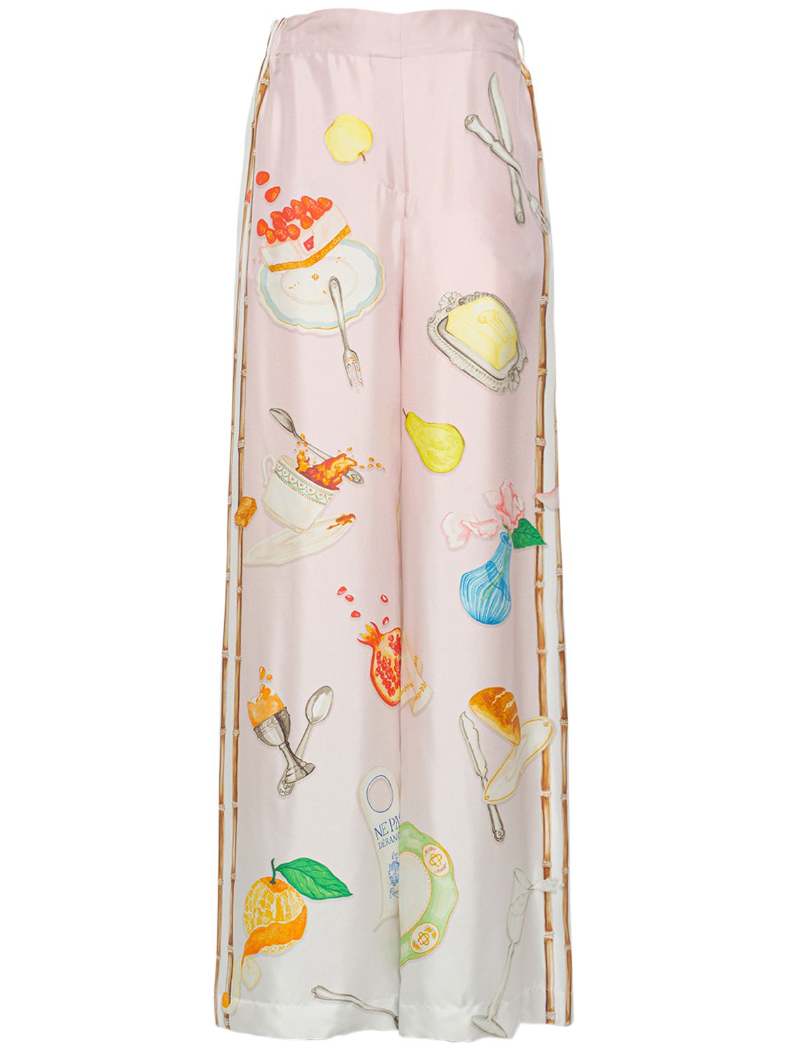 Casablanca Ne Pas Deranger Printed Wide-leg Trousers In Multicolor