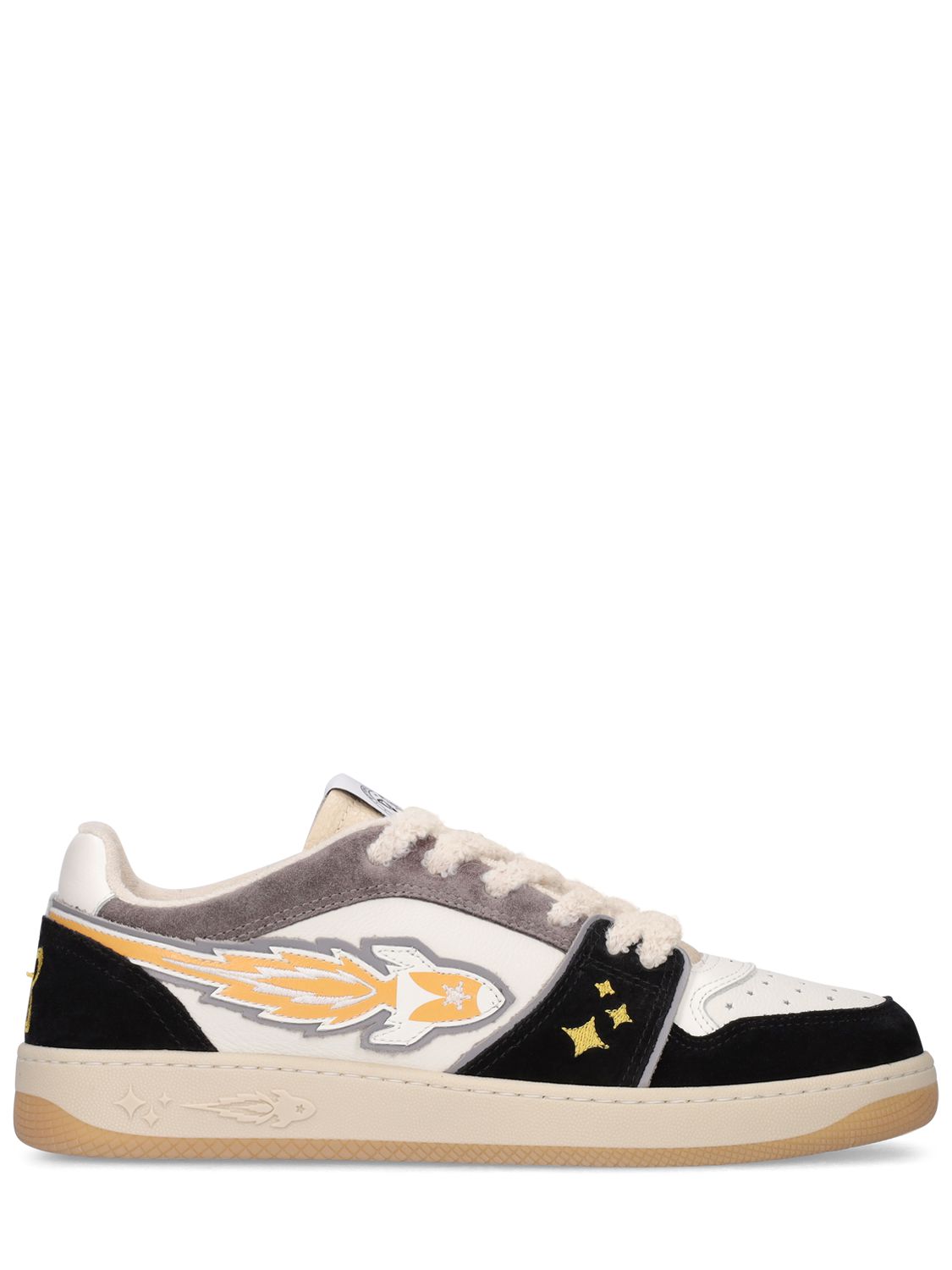 Low Leather Sneakers W/teddy Detail