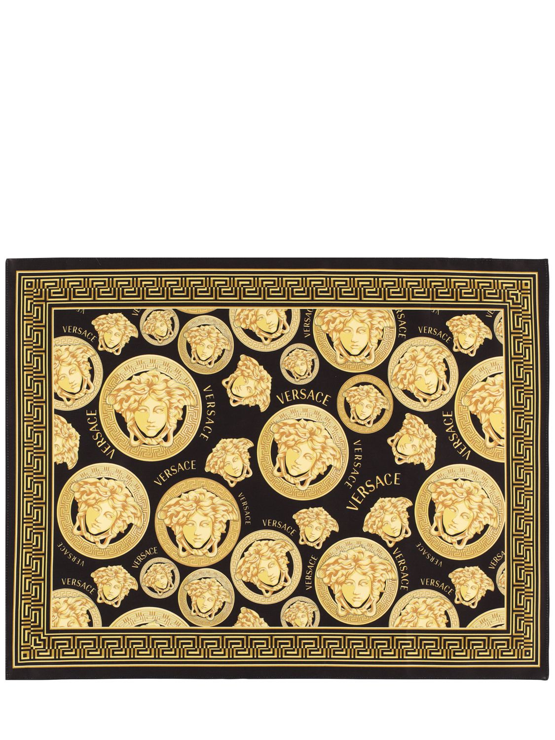 Versace Set Of 2 Medusa Amplified Tablemats In Black,gold