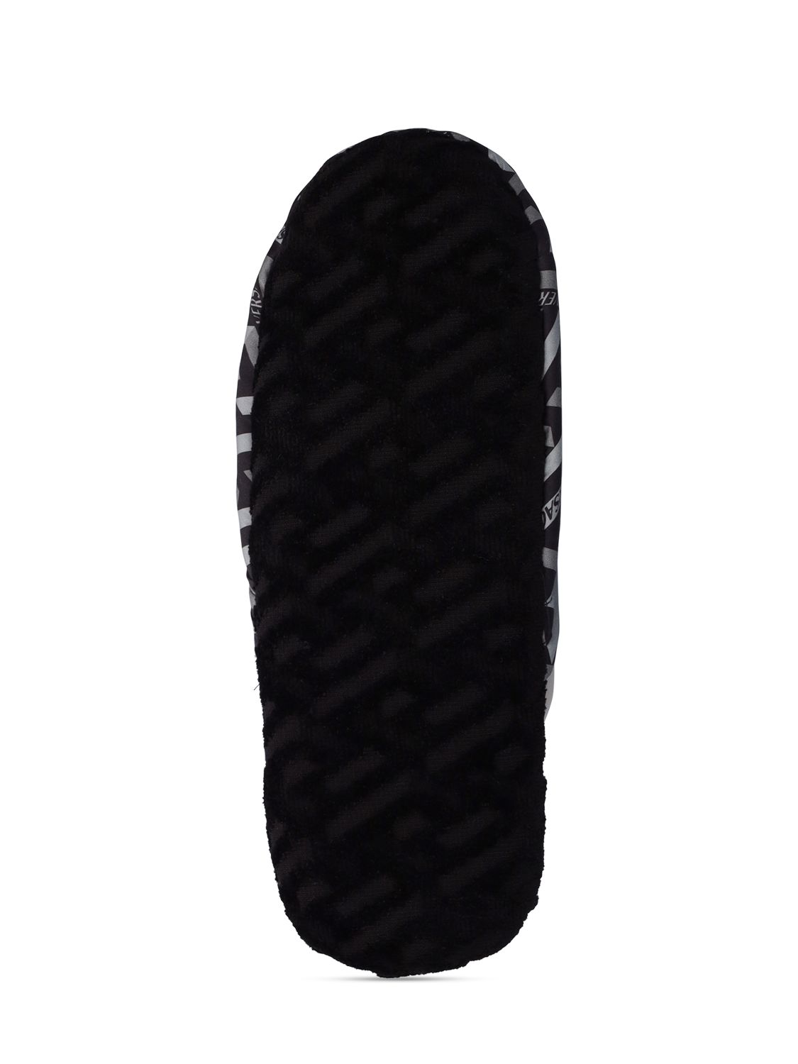 Versace Greca Signature House Slippers In Black-grey