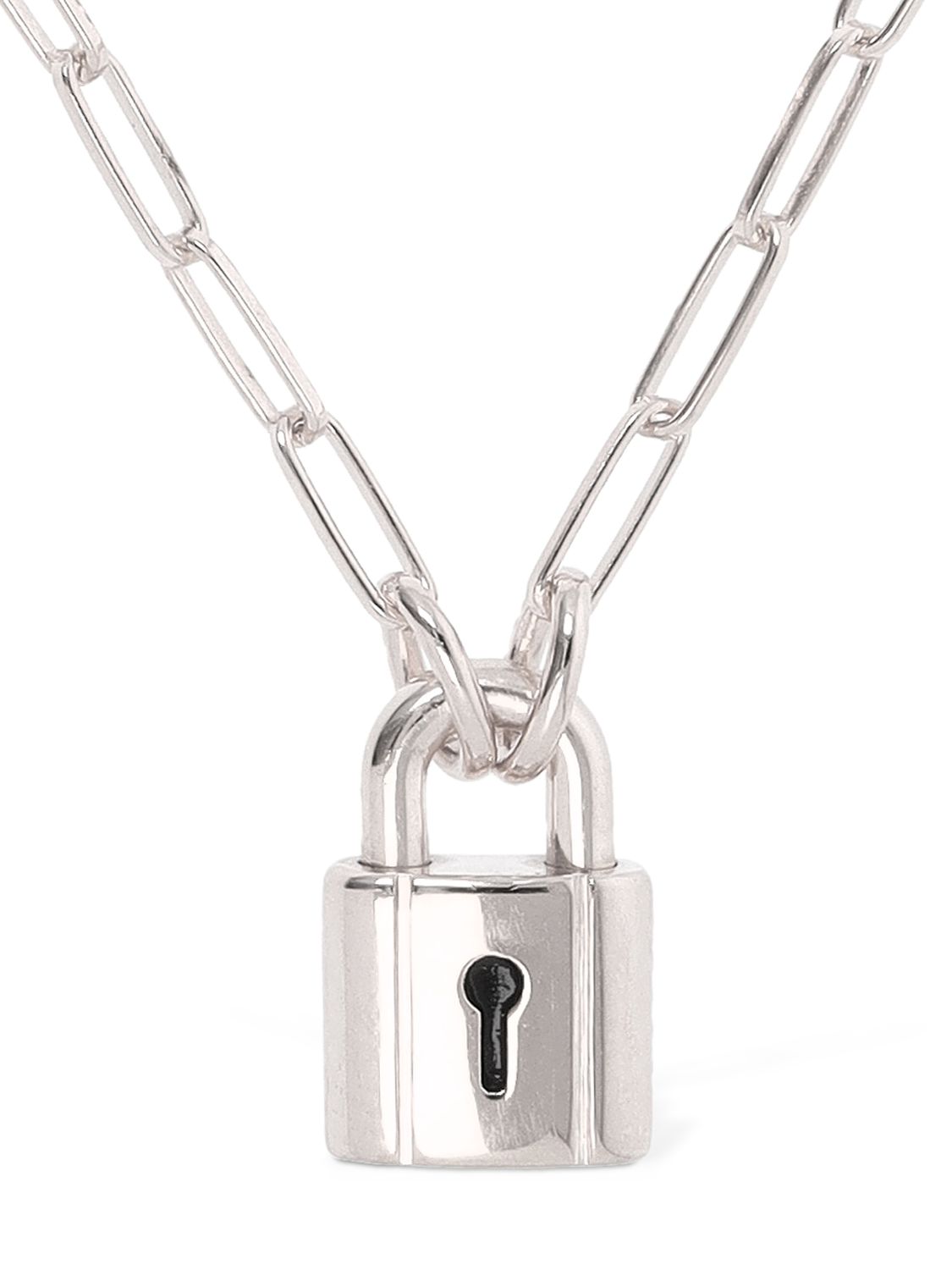 Silver Lock Chain Necklace