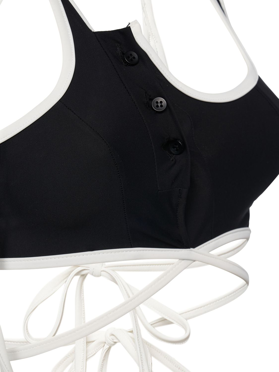 Ottolinger Black Button Laced Bikini In Black