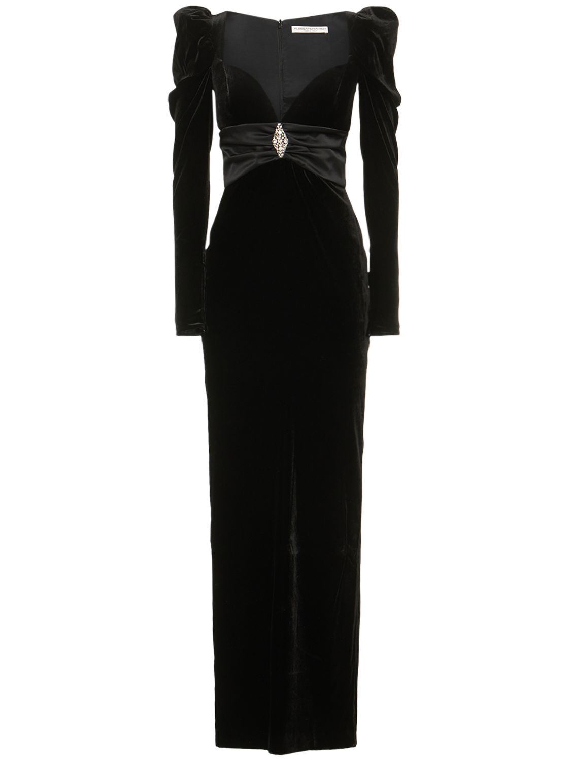 Robe Longue En Velours Et Cristaux - ALESSANDRA RICH - Modalova