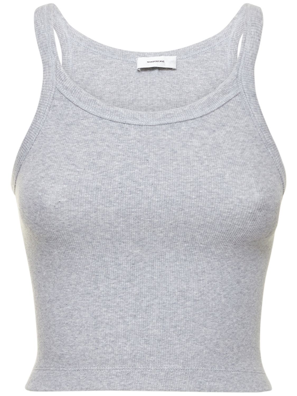Wardrobe.nyc Hb Ribbed Stretch Cotton Tank Top In Grey