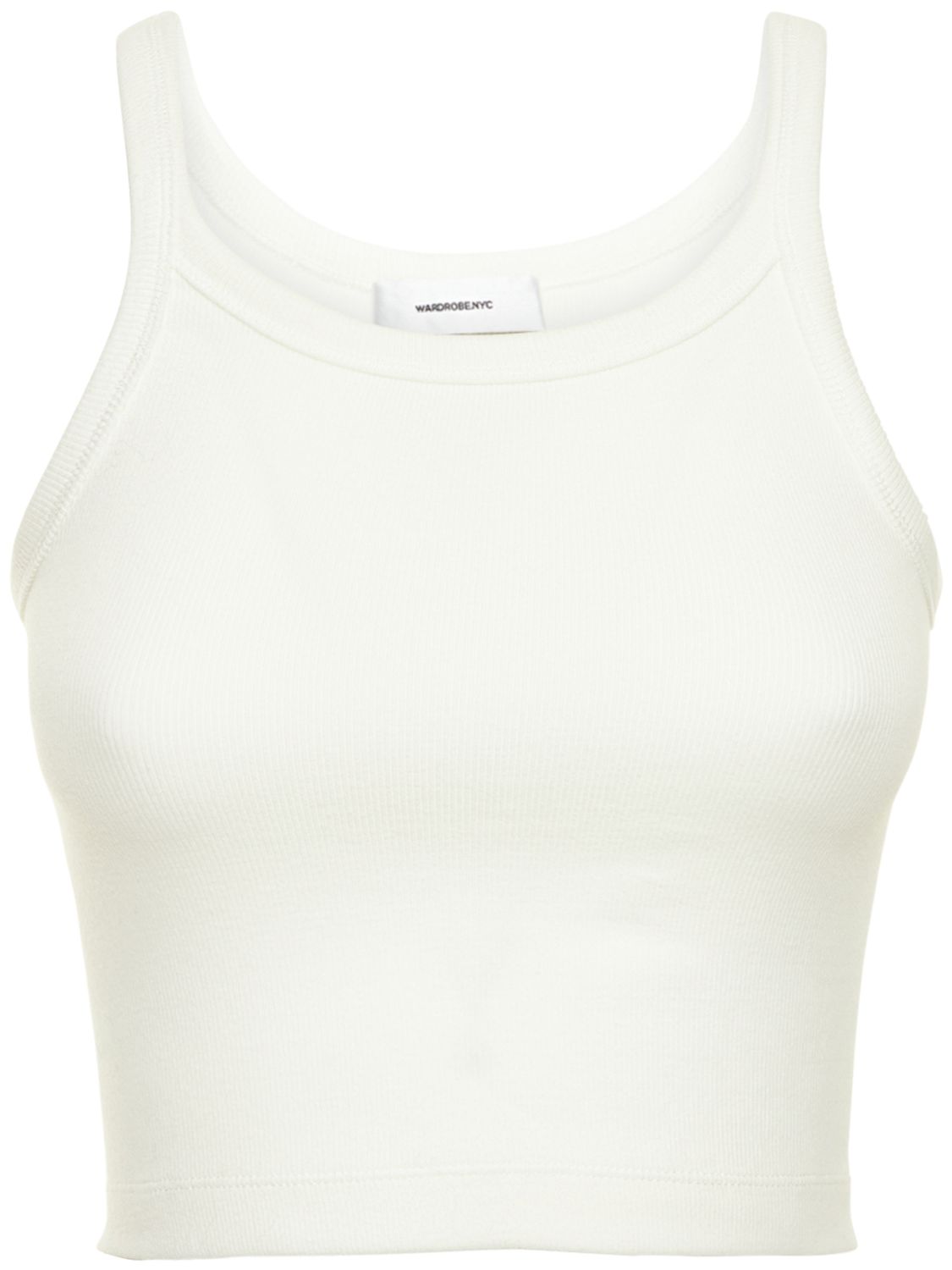 Wardrobe.nyc Hb Ribbed Stretch Cotton Tank Top In White