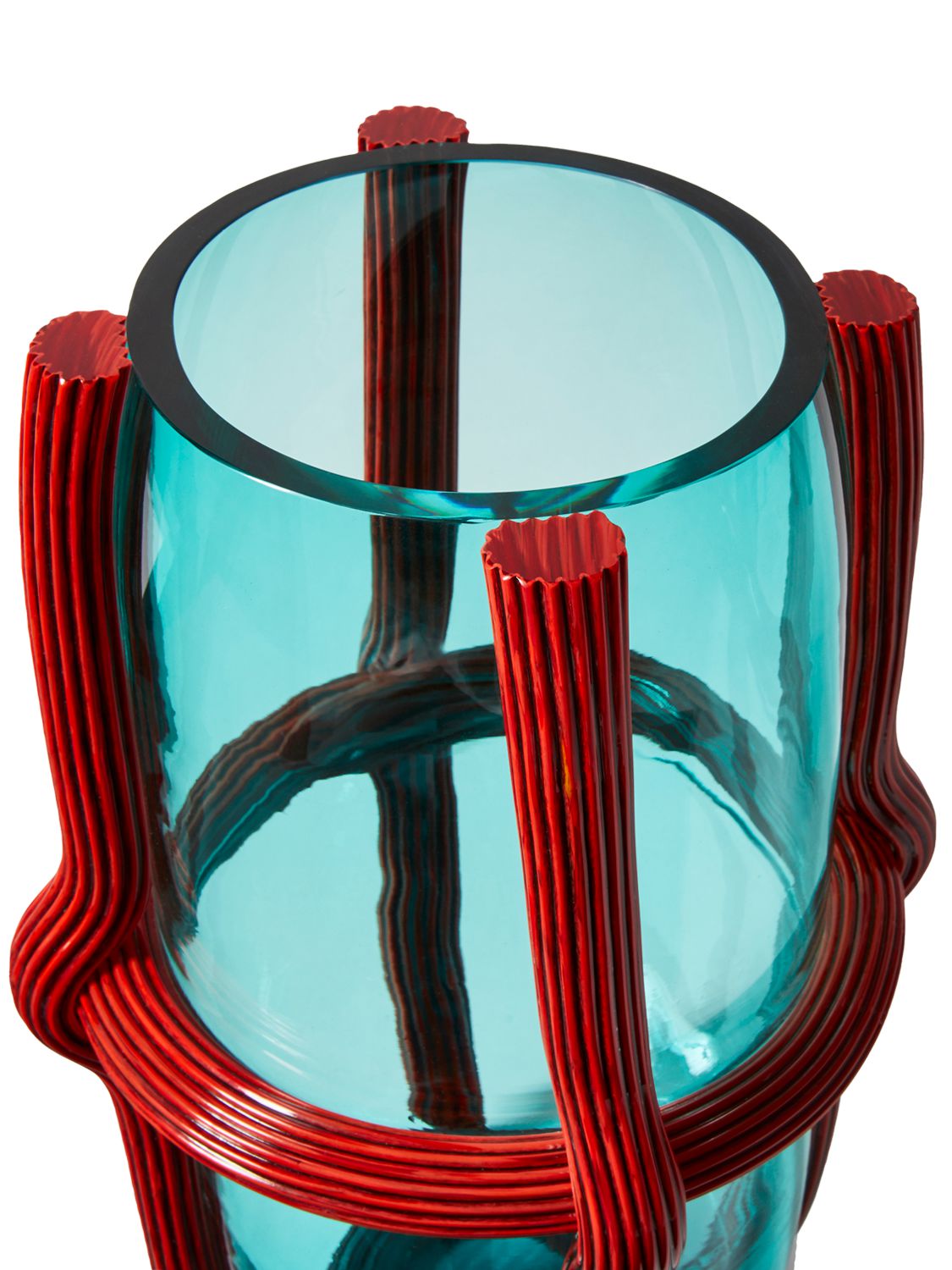 Shop Cassina Sestiere Murano Glass Vase In Blue