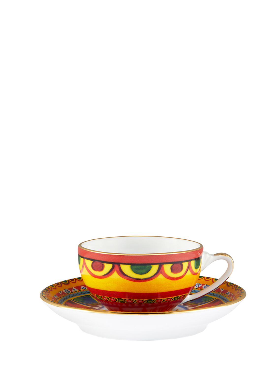 Shop Dolce & Gabbana Carretto Sicilian Espresso Cup & Saucer In Multicolor