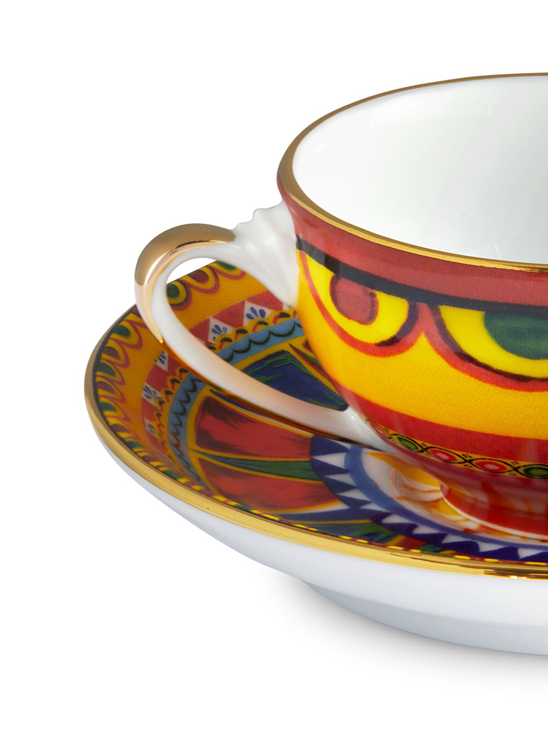 Shop Dolce & Gabbana Carretto Sicilian Espresso Cup & Saucer In Multicolor