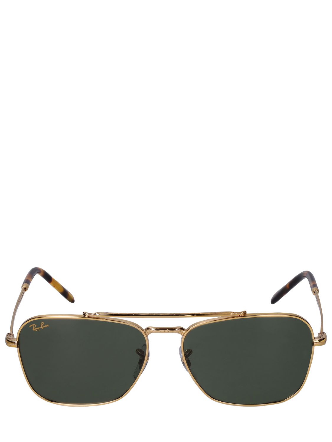 Ray Ban New Caravan Metal Sunglasses In Metallic