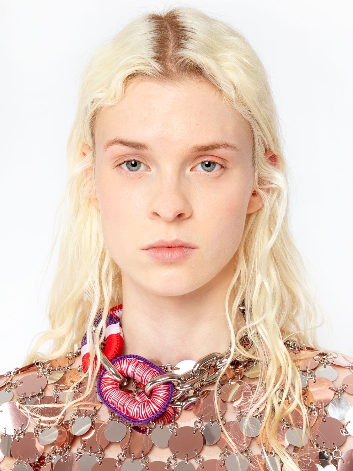 Rabanne Xl Link Crochet Oversized Necklace In Multi,silver