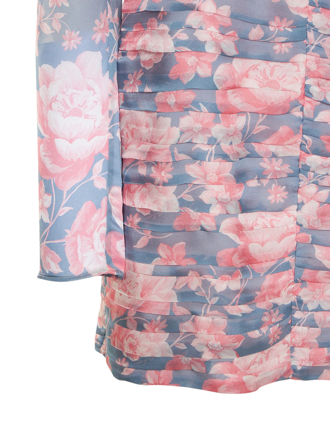 Magda Butrym Printed Silk Ruched Mini Dress In Multicolor