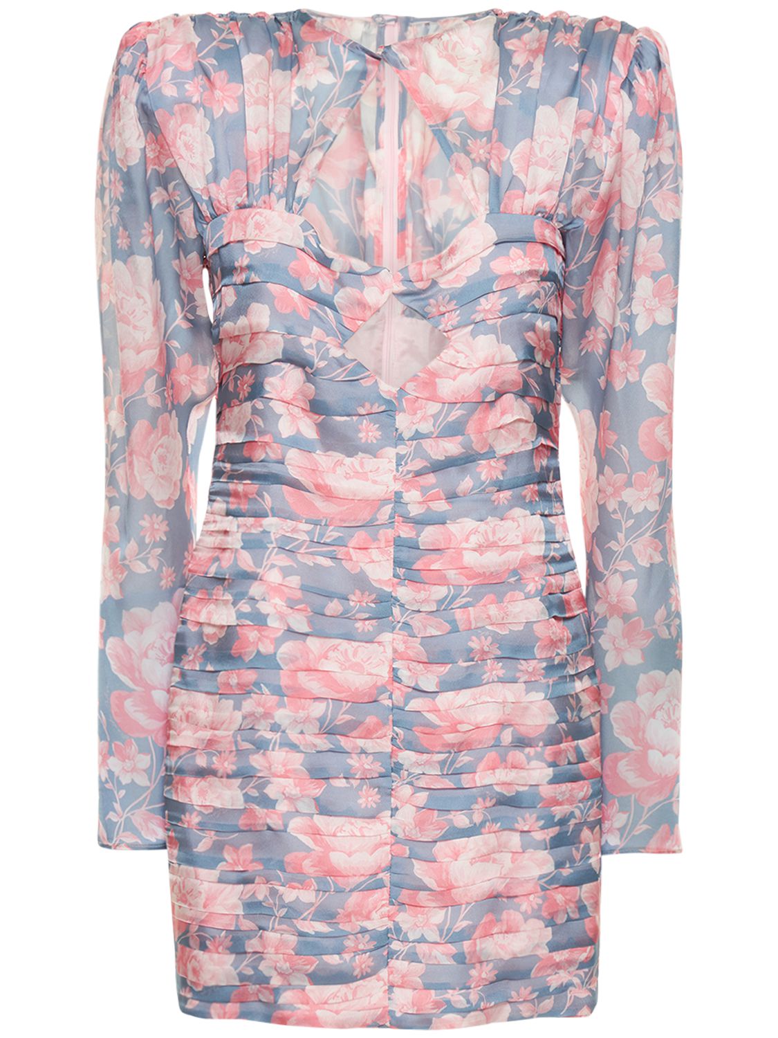 Magda Butrym Printed Silk Ruched Mini Dress In Multicolor