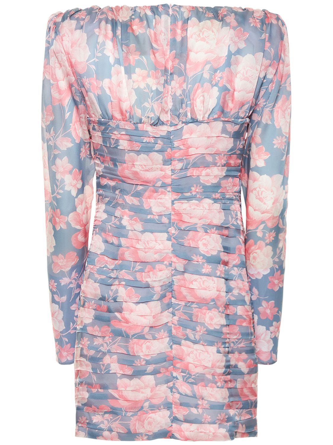 Magda Butrym Printed Silk Ruched Mini Dress In Multicolor