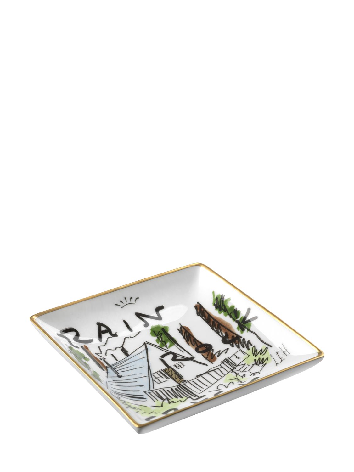 Ginori 1735 Rain Rock Creek Valet Tray In White