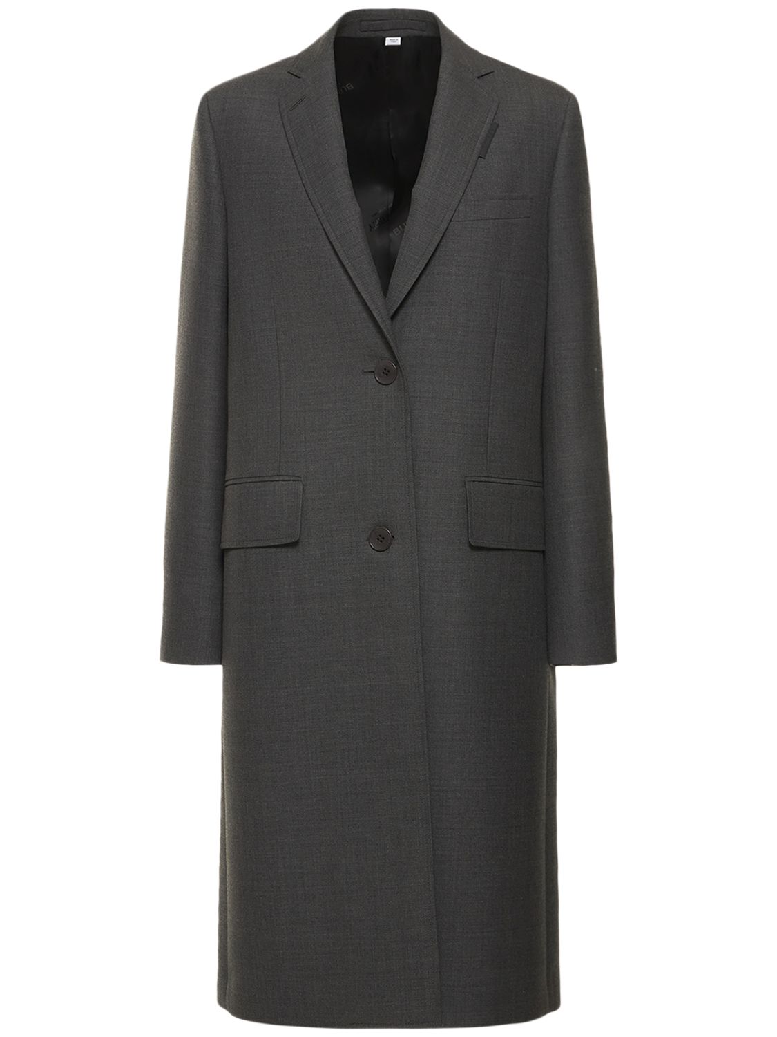 Manteau Long En Sergé Ded Laine Ww Callen - BURBERRY - Modalova