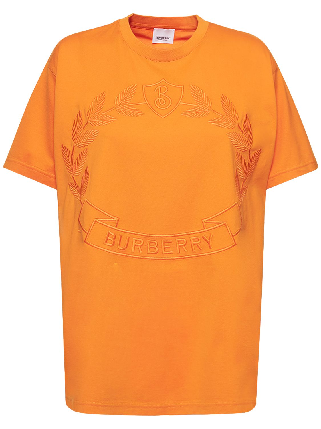 T-shirt En Coton Brodé Carrick Crest - BURBERRY - Modalova