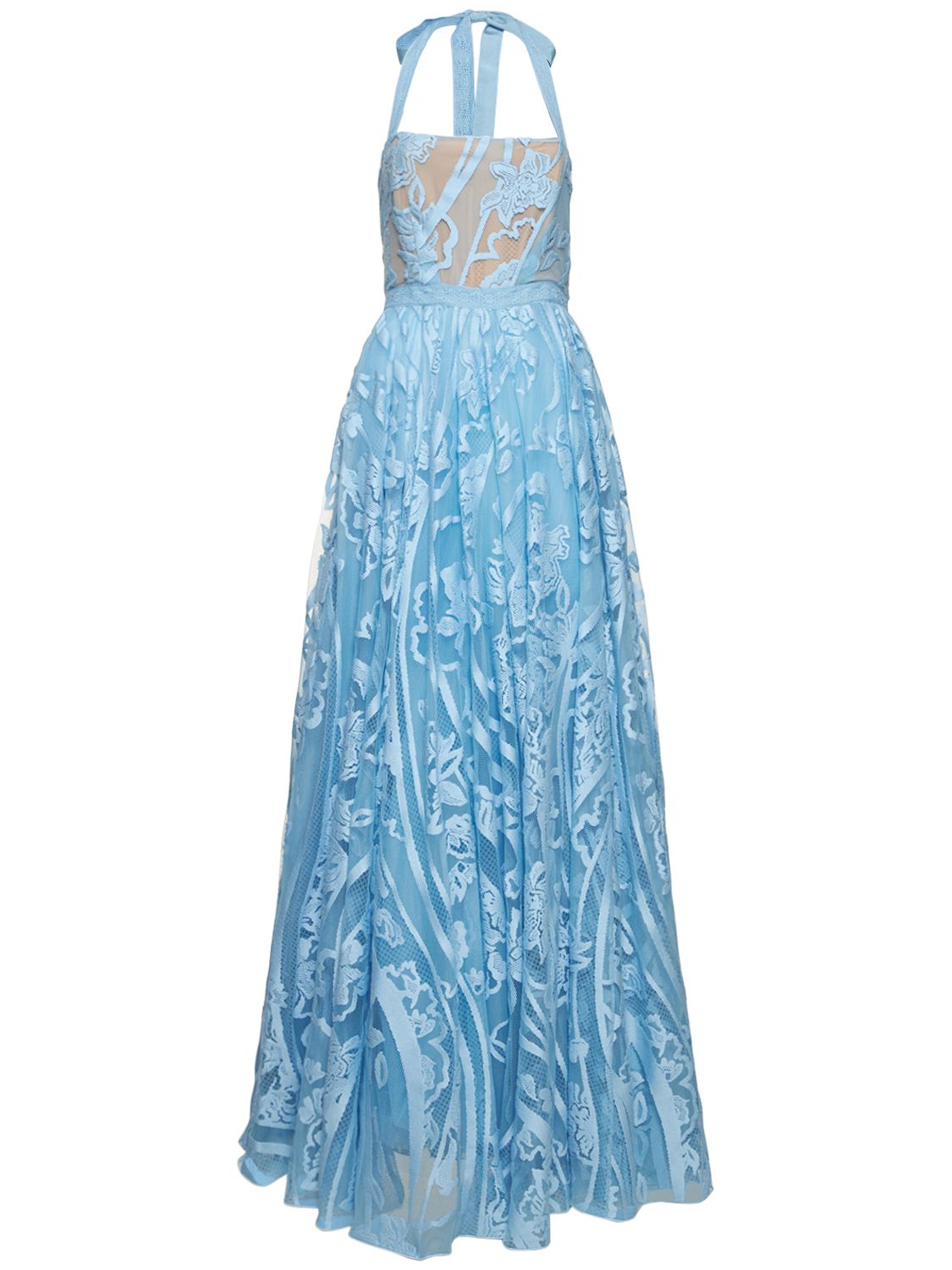 Robe Longue En Dentelle À Col Carré Windy - ZUHAIR MURAD - Modalova