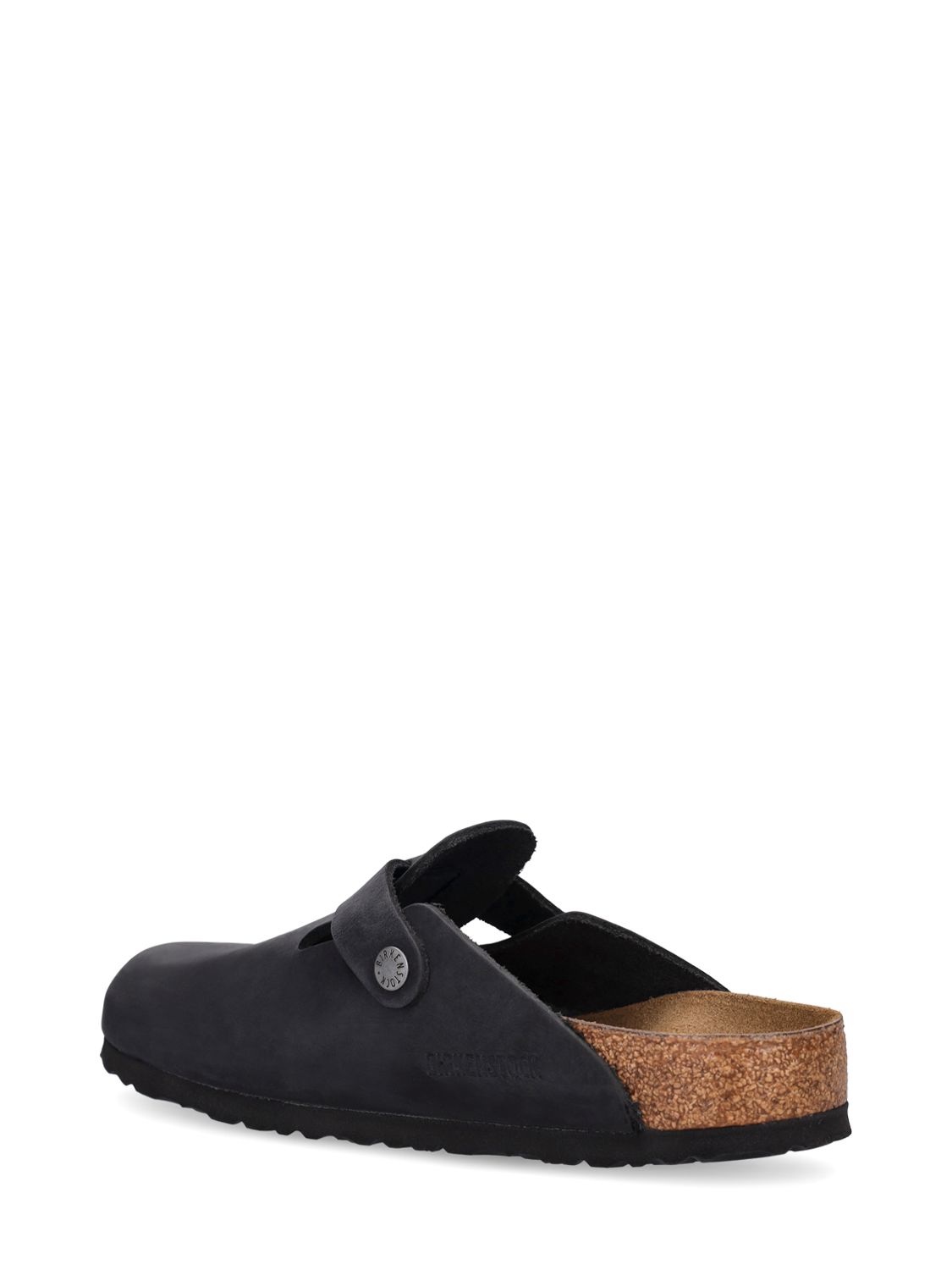 Shop Birkenstock Boston Waxy Leather Sandals In Black