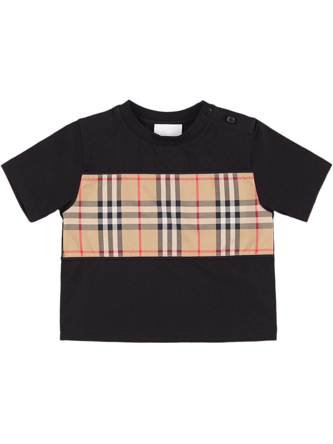 Cotton Jersey T-shirt W/ Check Insert