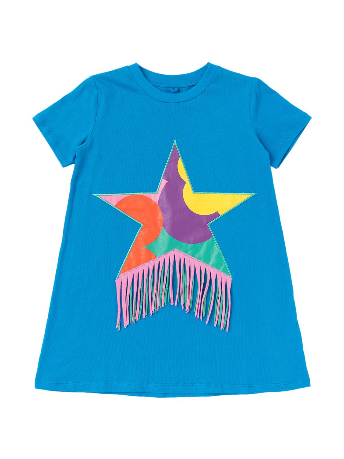 STELLA MCCARTNEY KIDS Organic Cotton Dress W/ Patch & Fringe