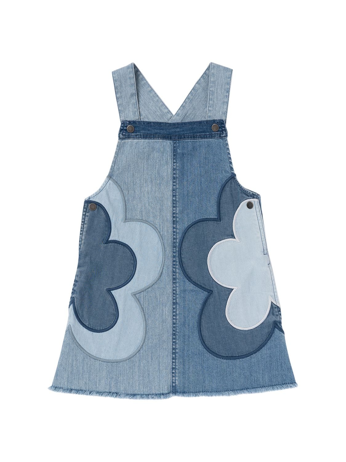 Organic Denim Dress W/ Flower Patches