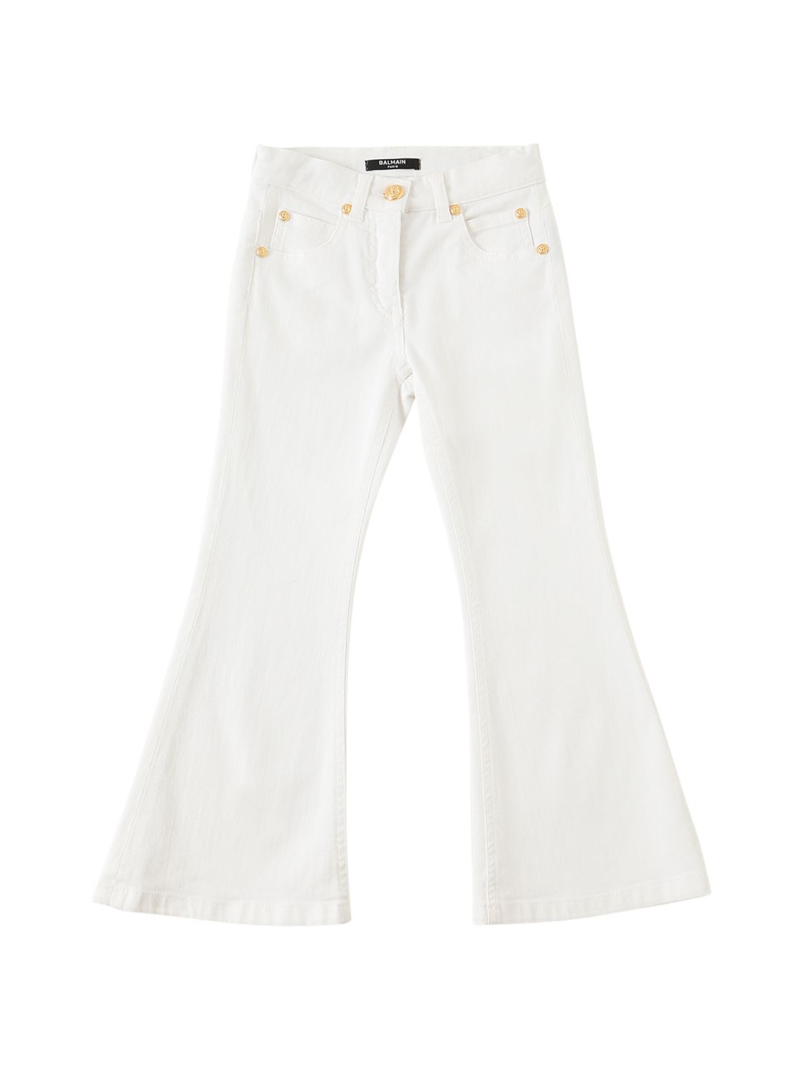 BALMAIN Flared Cotton Blend Denim Jeans