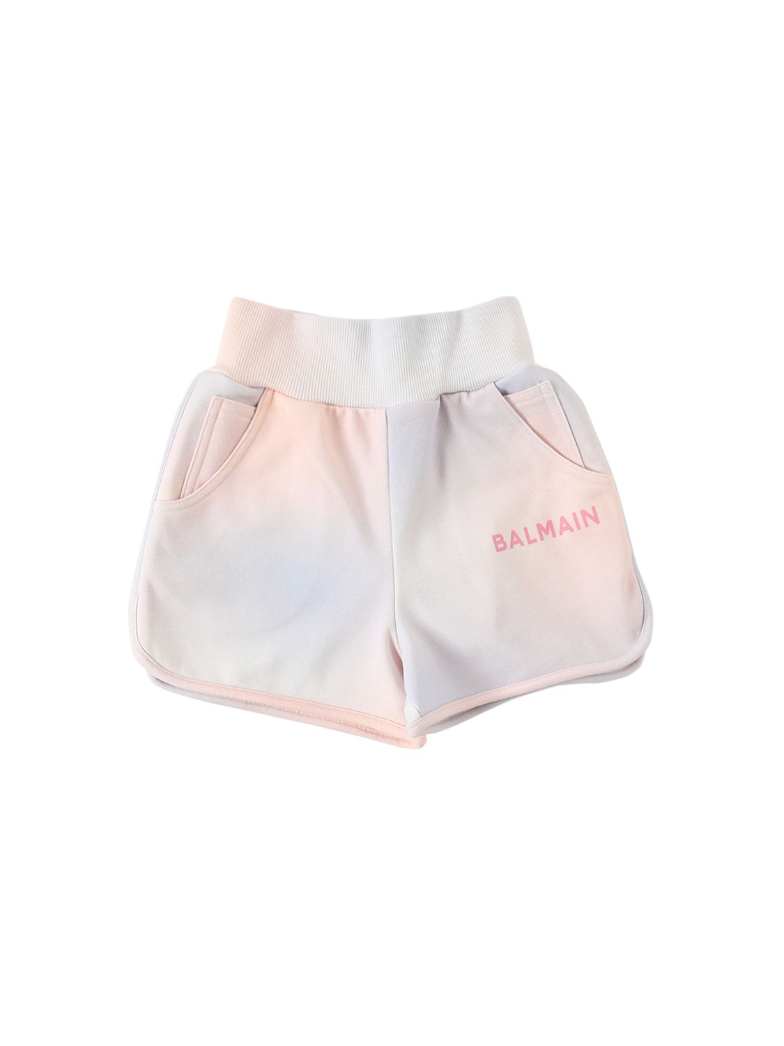 BALMAIN Tie Dye Organic Cotton Sweat Shorts