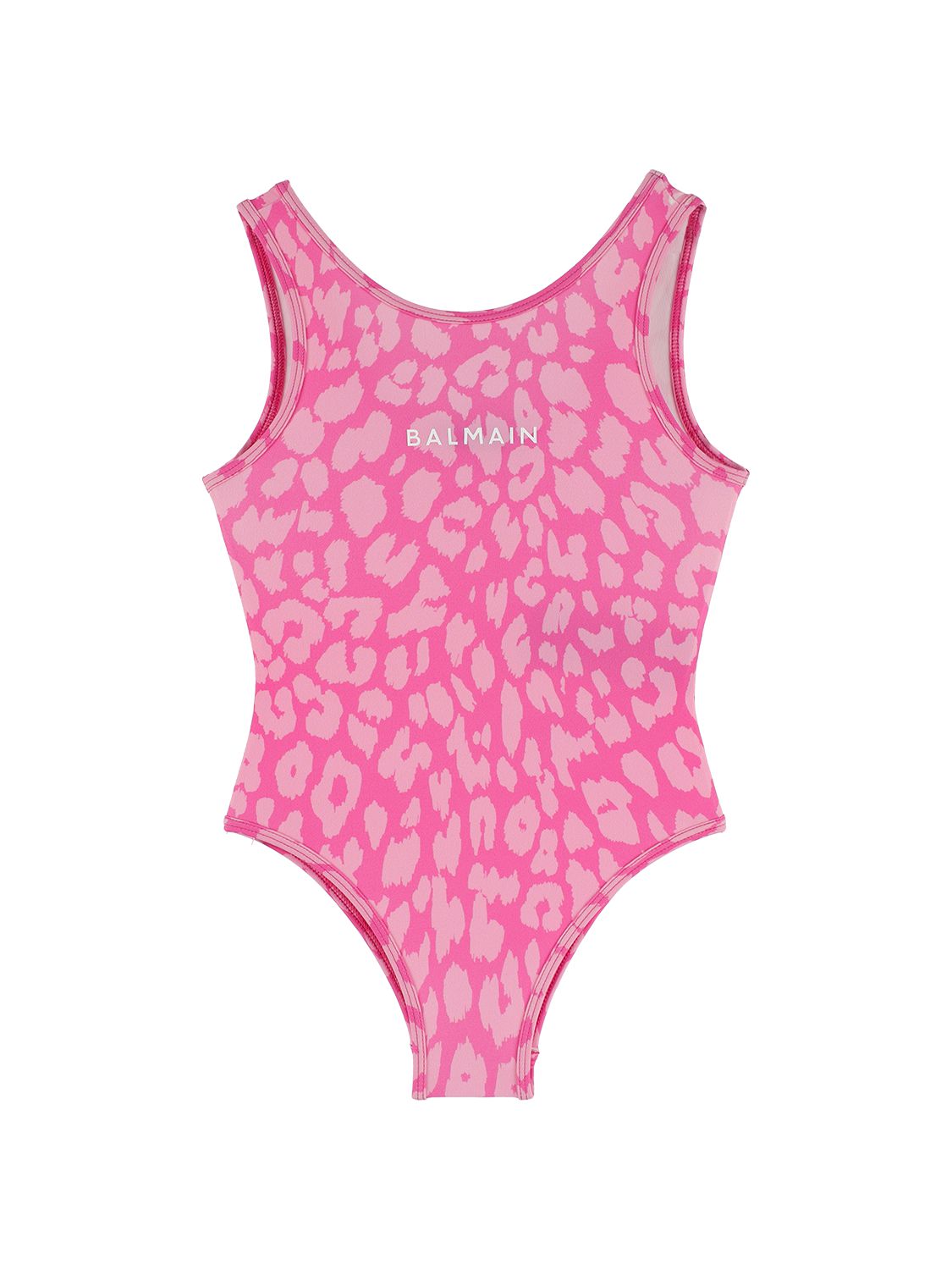 BALMAIN Printed Lycra One Piece Swimsuit W/ Logo
