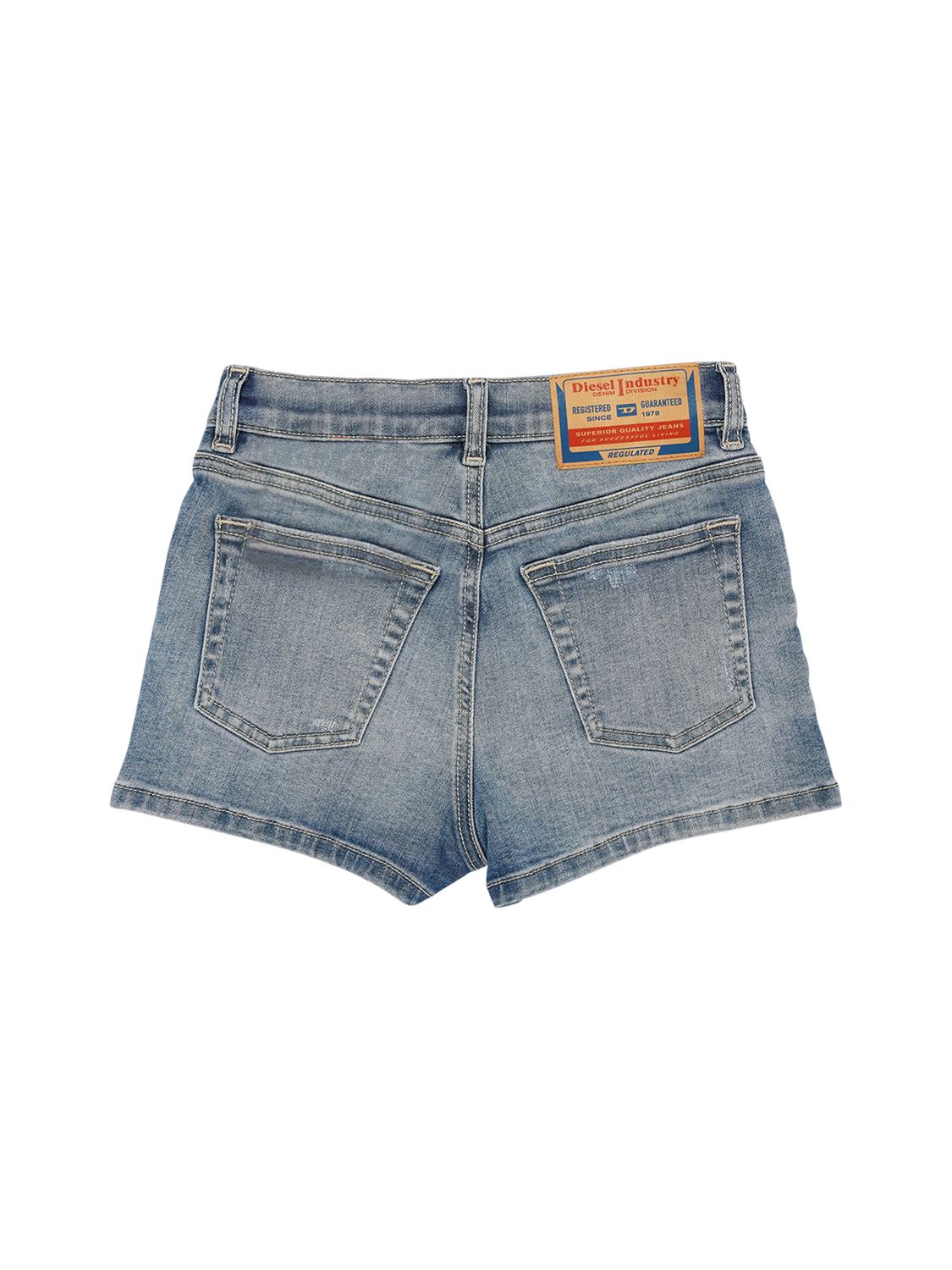DIESEL STONEWASHED DENIM COTTON BLEND SHORTS 