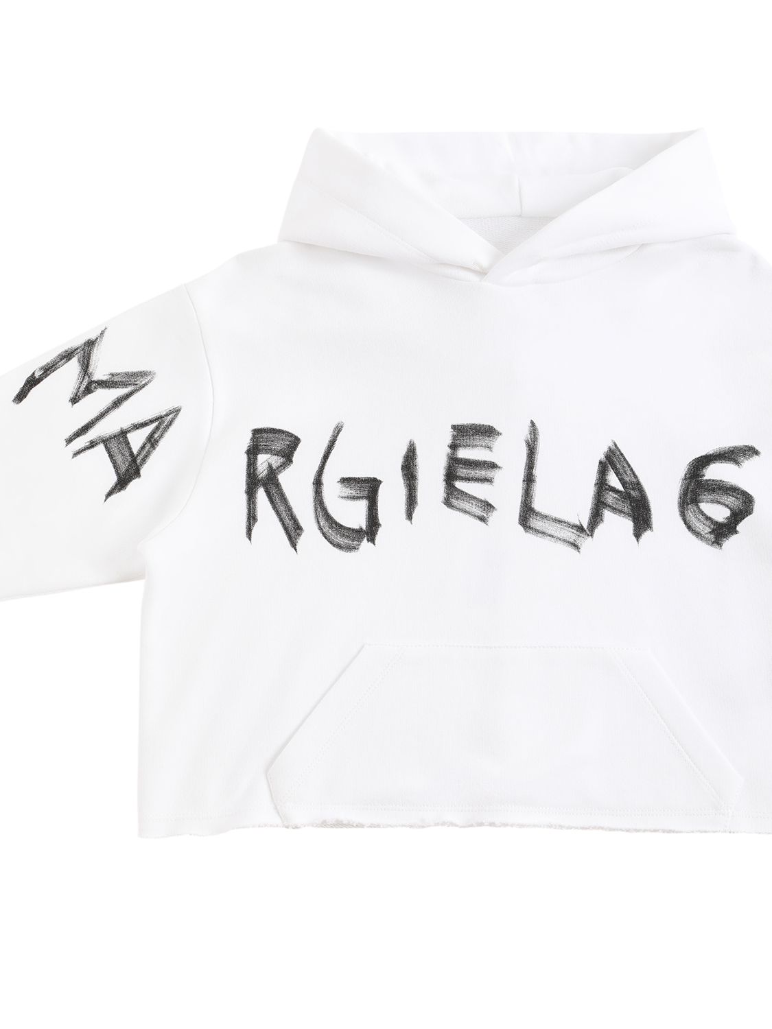 Shop Mm6 Maison Margiela Logo Print Cotton Sweatshirt Hoodie In White