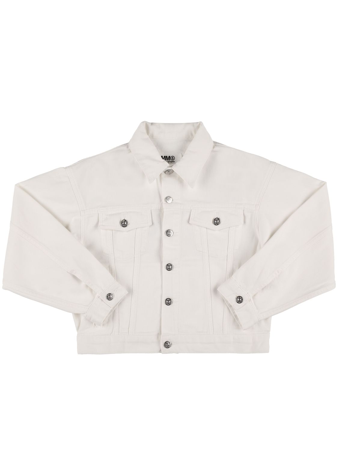 Mm6 Maison Margiela Cotton Denim Jacket In 白色