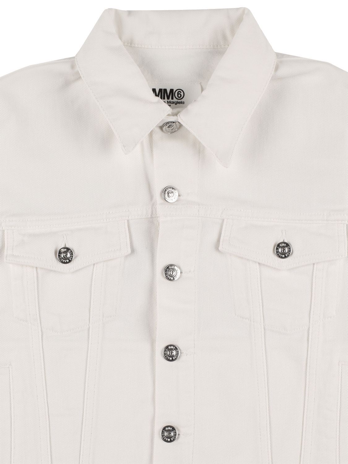 Mm6 Maison Margiela Cotton Denim Jacket In 白色