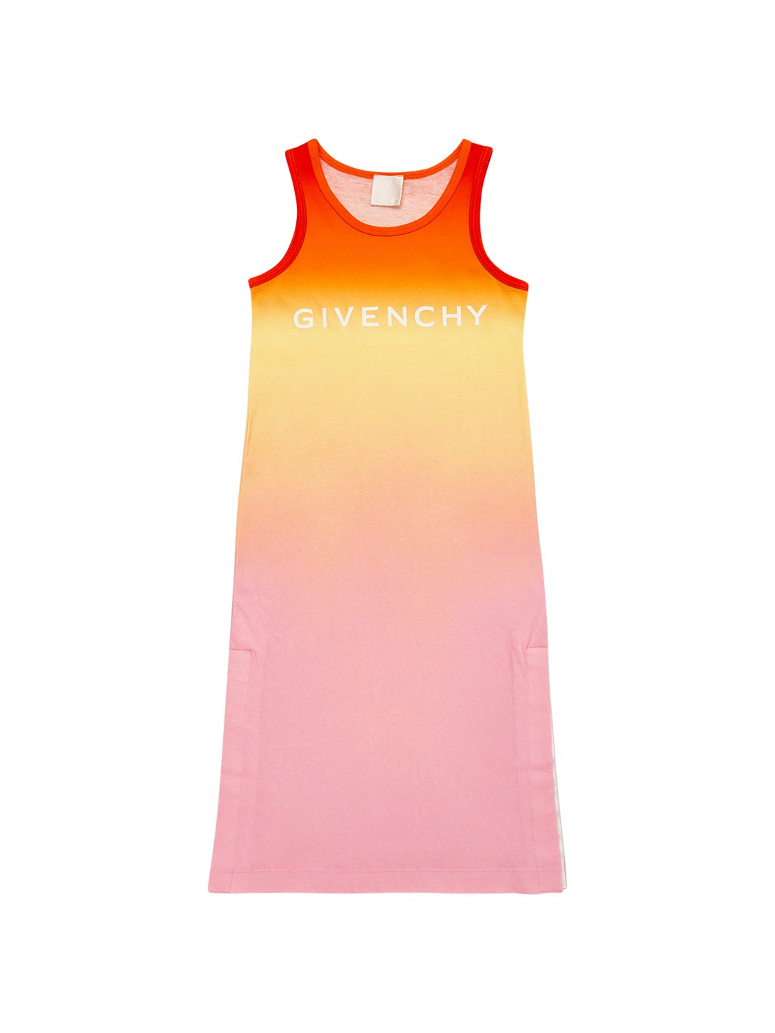 Givenchy Printed Logo Cotton Jersey Dress In Pink