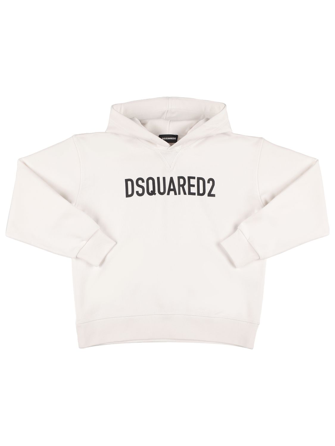Dsquared2 Cotton Sweatshirt Hoodie W/ Logo In White