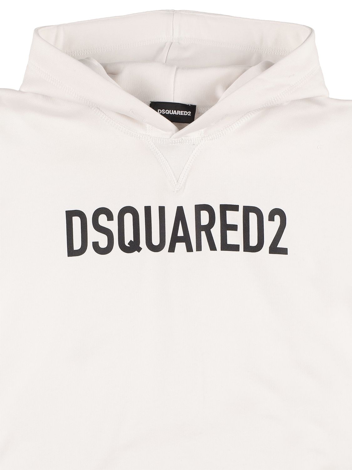 Dsquared2 Cotton Sweatshirt Hoodie W/ Logo In White