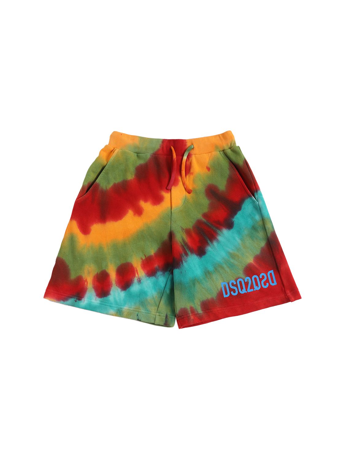 Dsquared2 Tie Dye Cotton Sweat Shorts In Multicolor