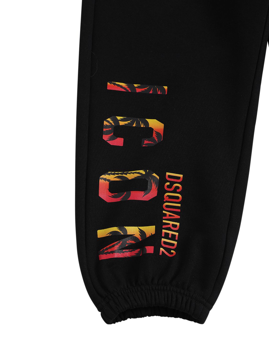 Dsquared2 Icon Logo Print Cotton Sweatpants In Black