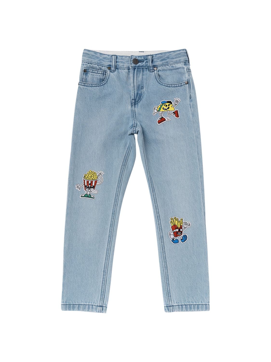 Organic Cotton Denim Jeans W/ Patches