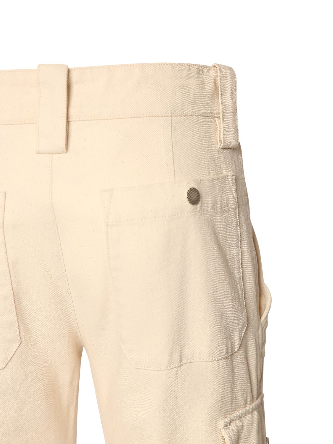 Shop Isabel Marant Elodie Cotton Cargo Pants In Ecru