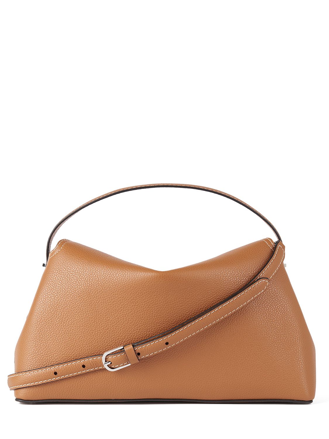 Shop Totême T-lock Grain Leather Top Handle Bag In Tan