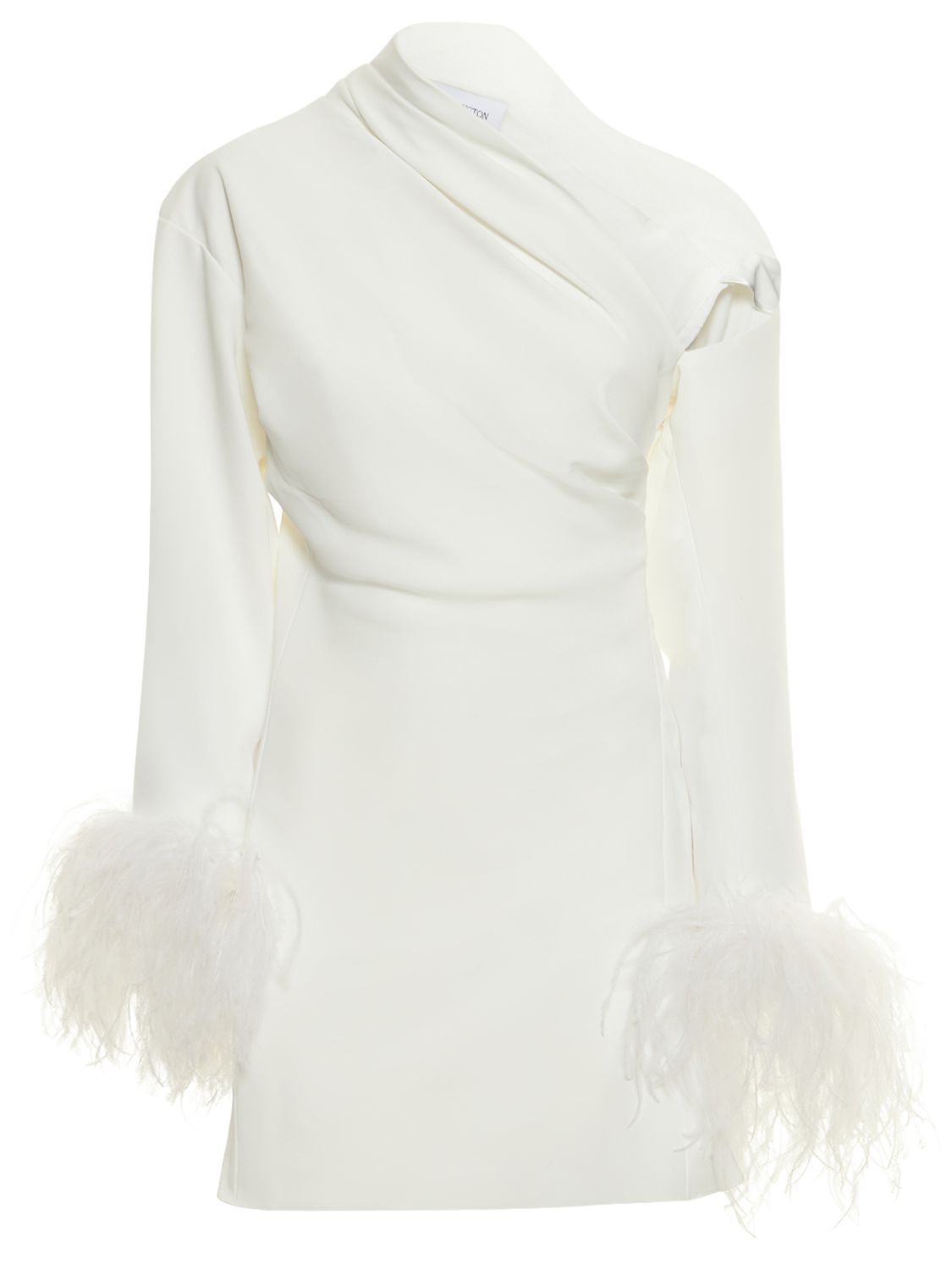 Adelaide Crepe & Feathers Mini Dress
