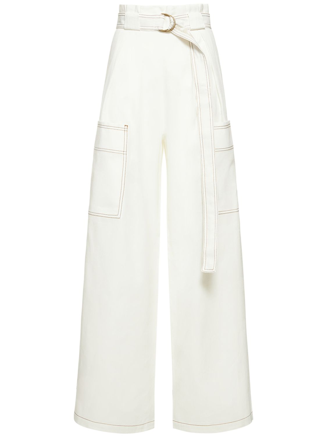 Pantalon Large En Batiste Avec Ceinture Slogan - MAX MARA - Modalova