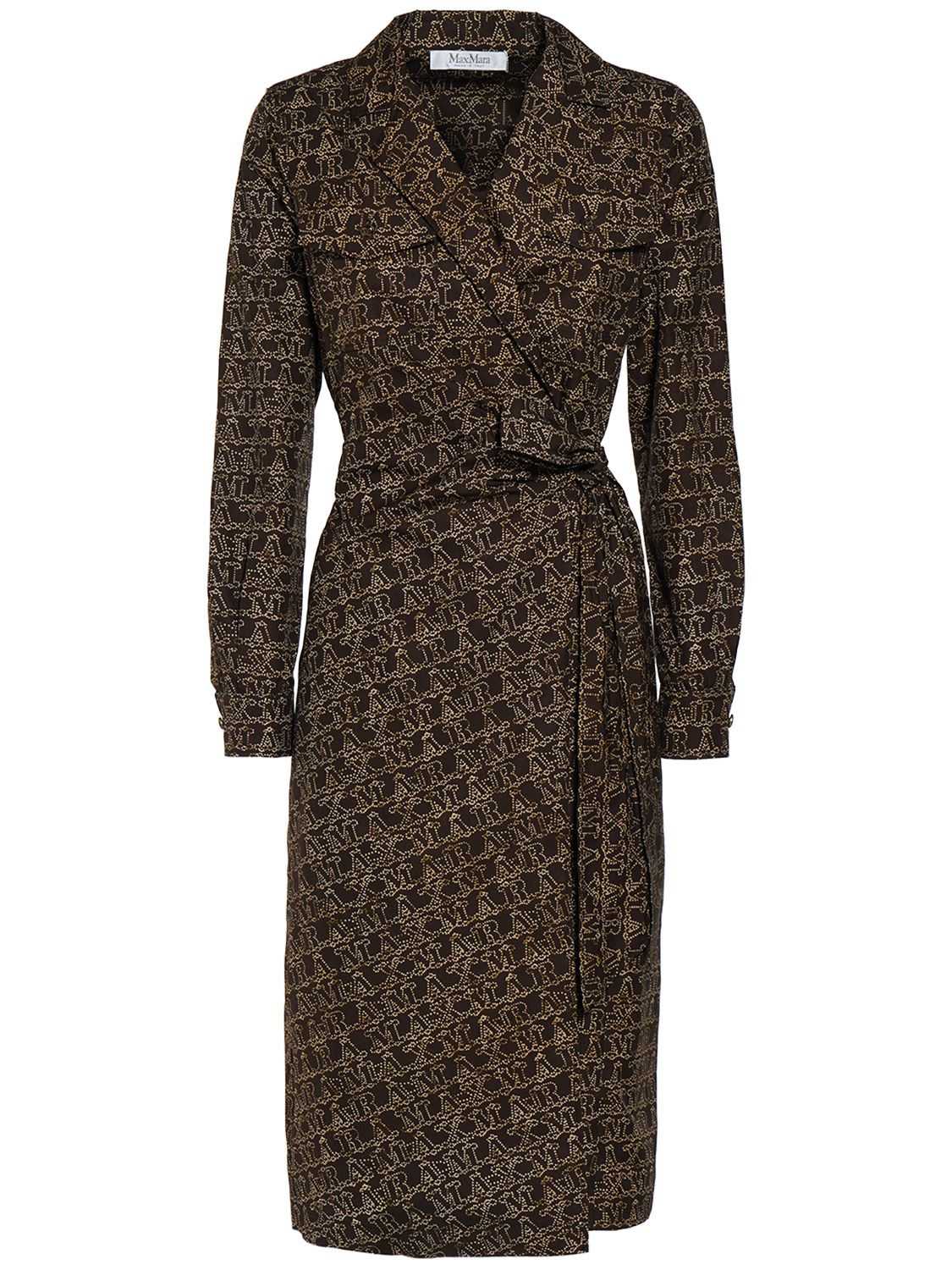 Robe Midi En Popeline Imprimé Logo Esordio - MAX MARA - Modalova