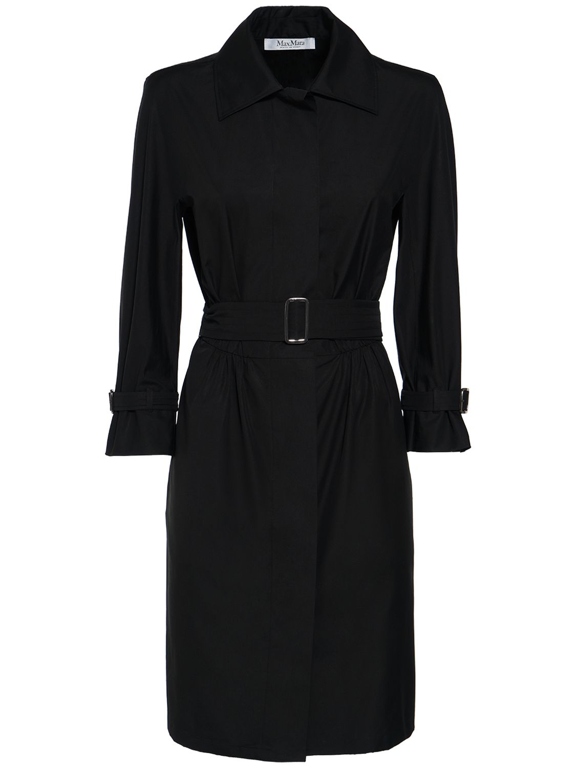 Robe Midi En Popeline De Coton Avec Ceinture Saio - MAX MARA - Modalova