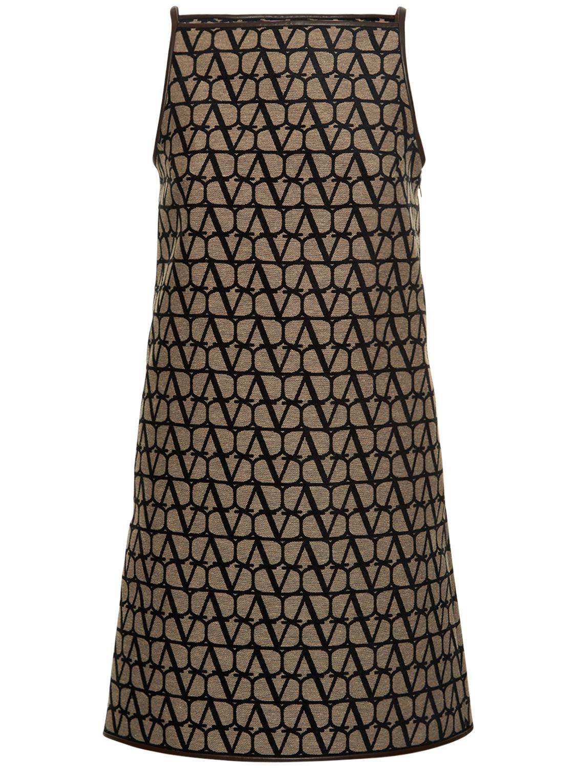 Robe Courte En Toile Jacquard À Logo - VALENTINO - Modalova