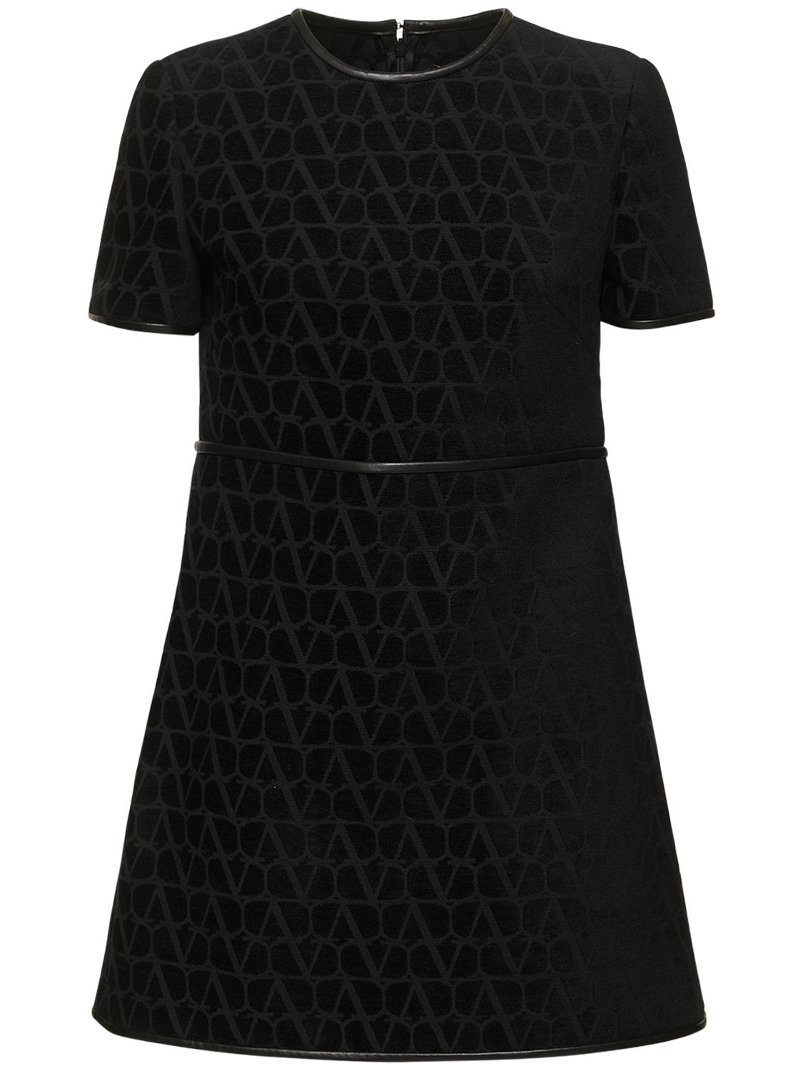 Robe Courte En Velours Jacquard V Logo - VALENTINO - Modalova